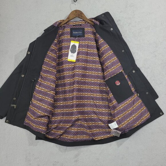 NEW Pendleton Womens S Black Hooded Parka Windbreaker Coat - Picture 5 of 11